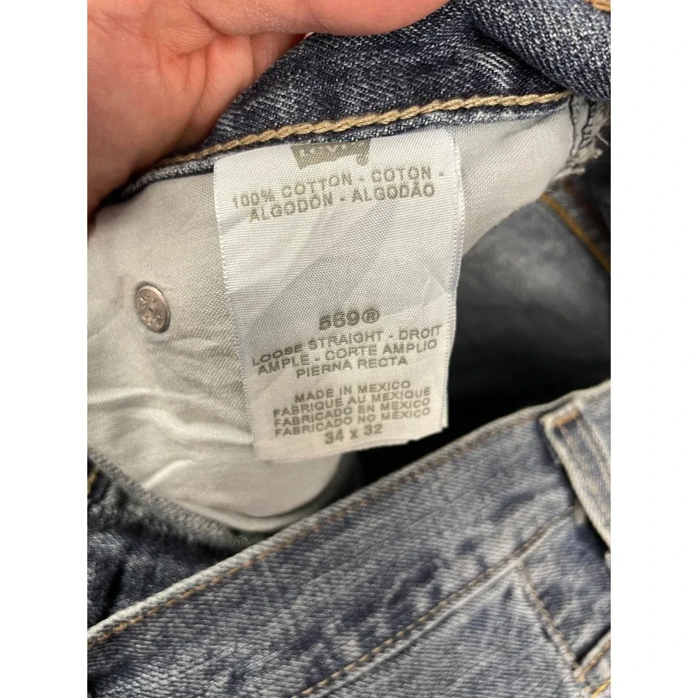 VTG Levis 569 Jeans  Men 36X33 Blue Medium Wash Denim Loose Straight 100% Cotton
